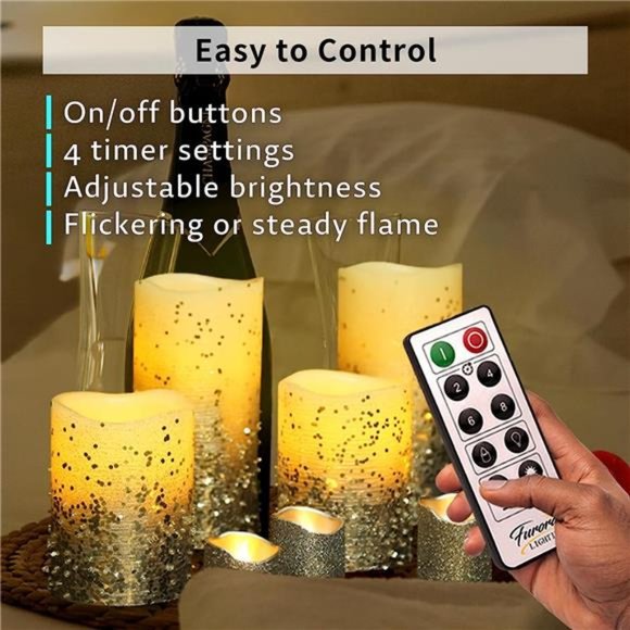 LED Flameless Candles with Remote – Battery-Operated Flameless Candles Bulk Set - Picture 5 of 6